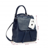 Rucsac dama din piele naturala DiAmanti Umberto Blu Scuro